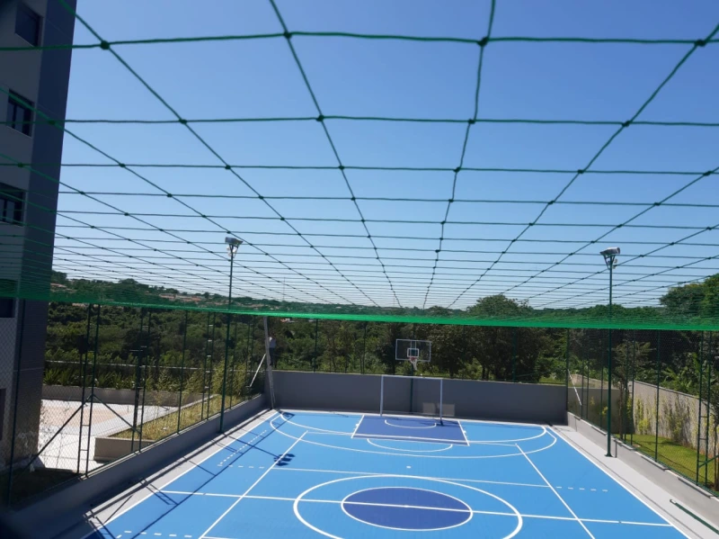 Tela de proteção para quadra poliesportiva